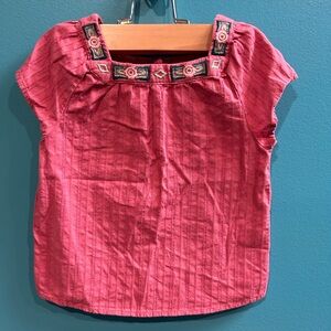 Rose Embroidered Pink Top Cottagecore Airy Spring